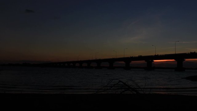 Thep sada bridge thailand sunset time lapse