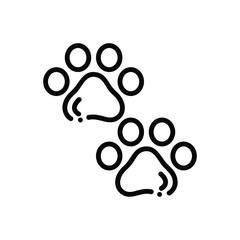 Black line icon for pawprints