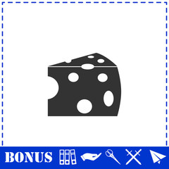 Cheese icon flat
