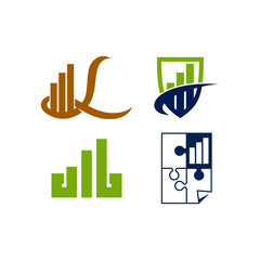 Accounting Tax Financial Business Logo Design Set Template Vector