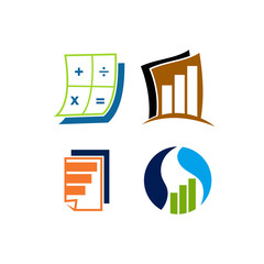 Accounting Tax Financial Business Logo Design Set Template Vector