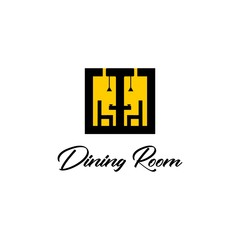 dining room square logo design vector