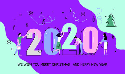 Business people building 2020