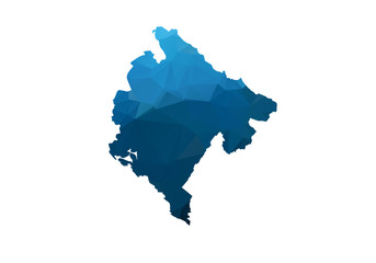 Vector Map - Blue Geometric Rumpled Triangular. Low poly map of Afghanistan. contour/shape map isolated on white background.