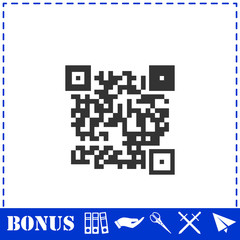 Qr code icon flat