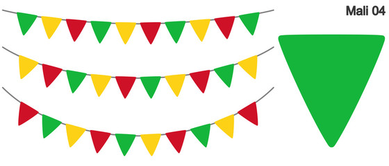 マリ共和国の国旗のガーラーンド　ベクターデータ（bunting garland）
