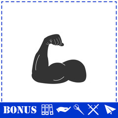 Strong flex arm icon flat