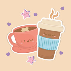 coffee cup drink kawaii character