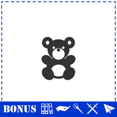 Teddy Bear icon flat