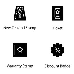 Stamps Solid Icons Pack 