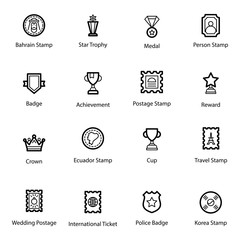 Badges and Stickers Line Icons 