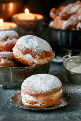 Fat Thursday celebration - traditional donuts filled with marmalade.