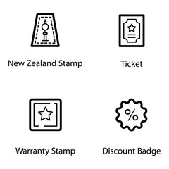 Stamps Line Icons Pack 