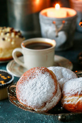 Fat Thursday celebration - traditional donuts filled with marmalade.