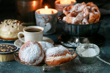 Fat Thursday celebration - traditional donuts filled with marmalade.