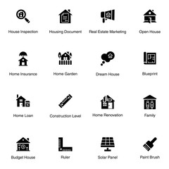 Real Estate Equipment Solid Icons Pack 