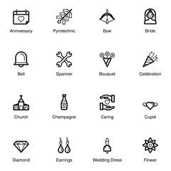 Party Accessories Line Vectors 