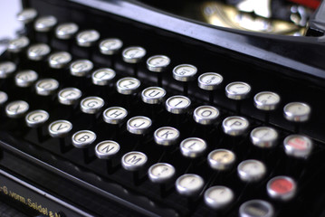 closeup of old typewriter