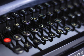 closeup of old typewriter