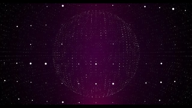 Abstract particles sphere background. Motion Graphics 4K animation.