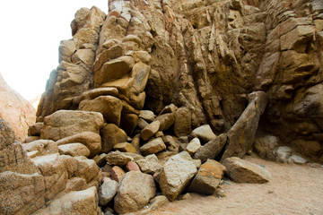 mountains and rock formations in the sinai desert 
