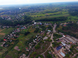 Fototapeta na wymiar Aerial view of the Saburb landscape (drone image)..Kiev Region