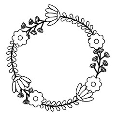 flowers garden plants circular frame