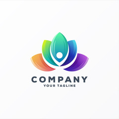 Fototapeta premium awesome gradient flower logo design