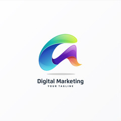 awesome letter a logo design