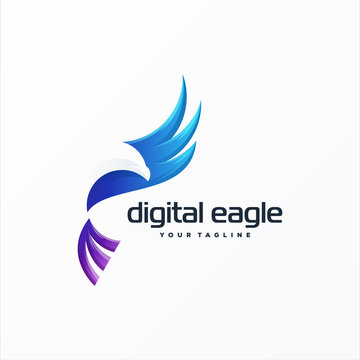 awesome digital eagle logo design