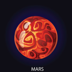 Planet Mars 3D cartoon vector illustration