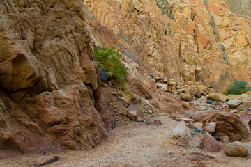 mountains and rock formations in the sinai desert 