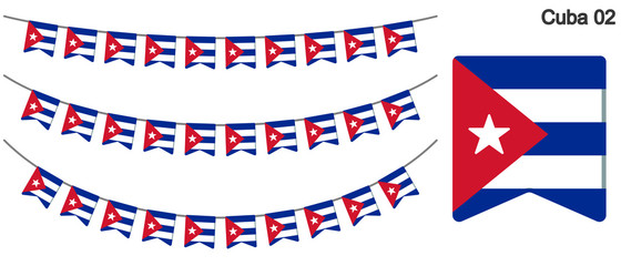 キューバの国旗のガーラーンド　ベクターデータ（bunting garland）