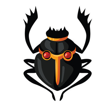 Ancient Egypt Scarab Beetle Cartoon Vector