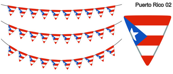 プエルトリコの旗のガーラーンド　ベクターデータ（bunting garland）