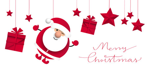Święty Mikołaj. Bożonarodzeniowa kartka z życzeniami wektor - 282566996