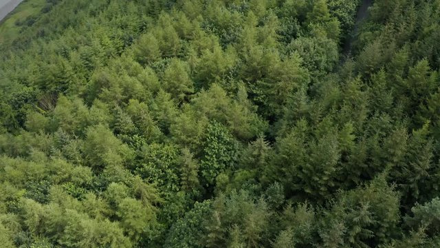 Aerial reveal 4K footage of the Irish border with Northern Ireland, to the left is Warrenpoint(UK) to the right is Carlingford(ROI). This the location for a hard border if no deal happens.