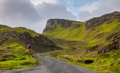 Quiraing mountain range at Trotternish area in the Isle of Skye