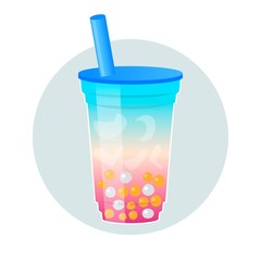 Bubble tea or Pearl milk tea vector