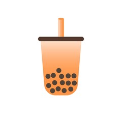 Bubble tea or Pearl milk tea vector