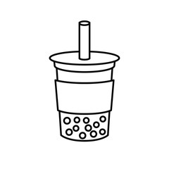 Bubble tea or Pearl milk tea vector