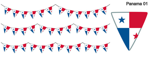 Fototapeta premium パナマの国旗のガーラーンド ベクターデータ（bunting garland）