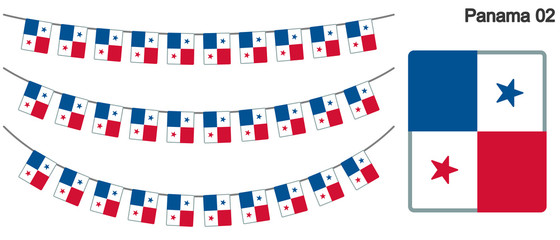 パナマの国旗のガーラーンド　ベクターデータ（bunting garland）