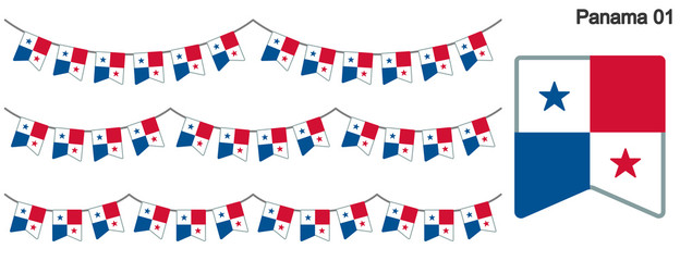 パナマの国旗のガーラーンド　ベクターデータ（bunting garland）