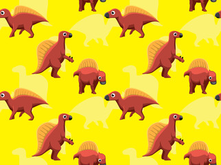 Dinosaur Ouranosaurus Cartoon Background Seamless Wallpaper
