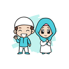 A Happy Couple Muslim Kids