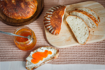 Pastry. Fragrant homemade sourdough bread.