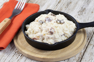 risotto au poulet et morilles