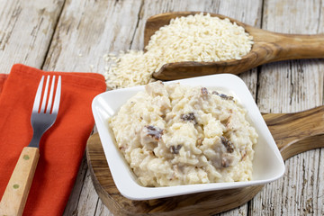risotto au poulet et morilles