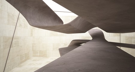 Empty dark abstract concrete smooth interior . Architectural background. 3D illustration and rendering